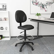 POKER CHAIR / DRAFTING STOOL WITH FOOTRING IN CARESSOFT LEATHER B1690-CS, B1690-CS